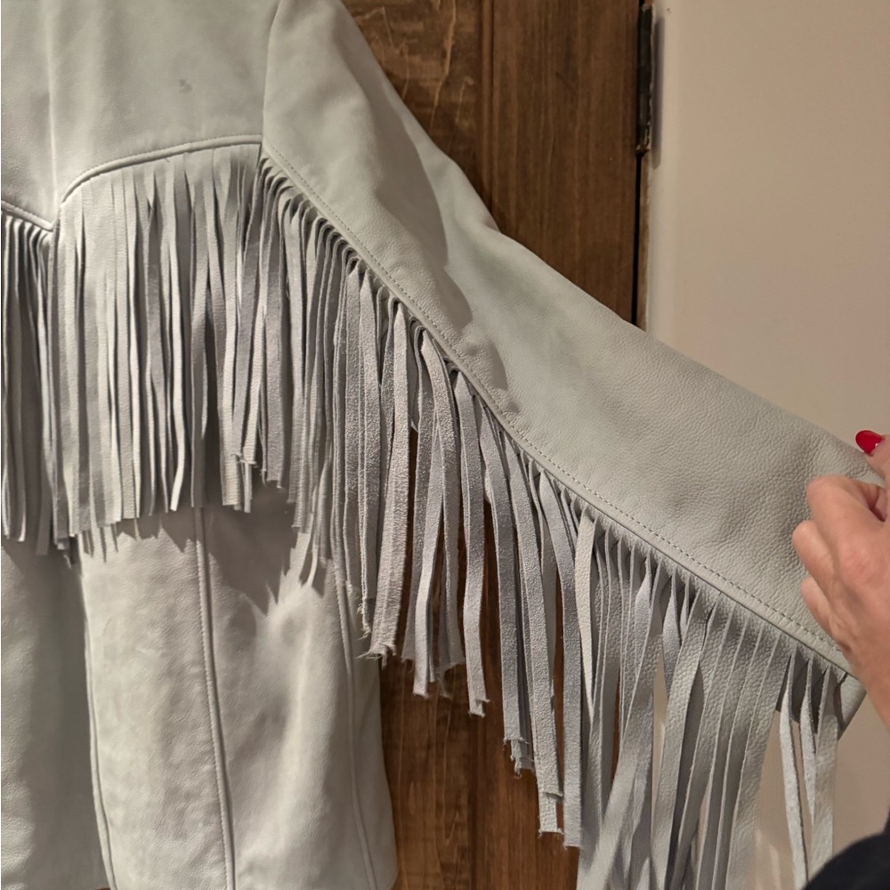 Understated Leather Fringe Jacket - Picture 3 of 10